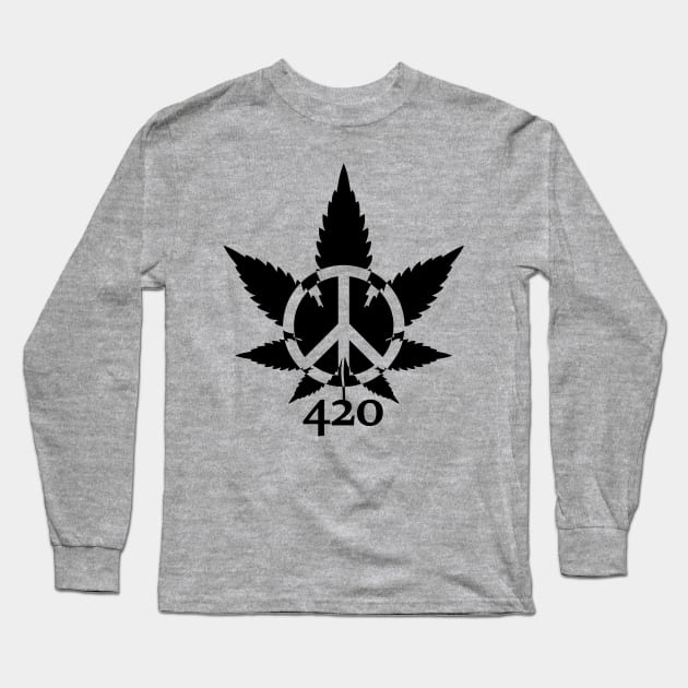 420 Peace Leaf Long Sleeve T-Shirt by defytees